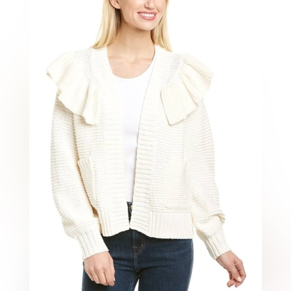 Madewell Ruffle Cardigan Sweater size XL